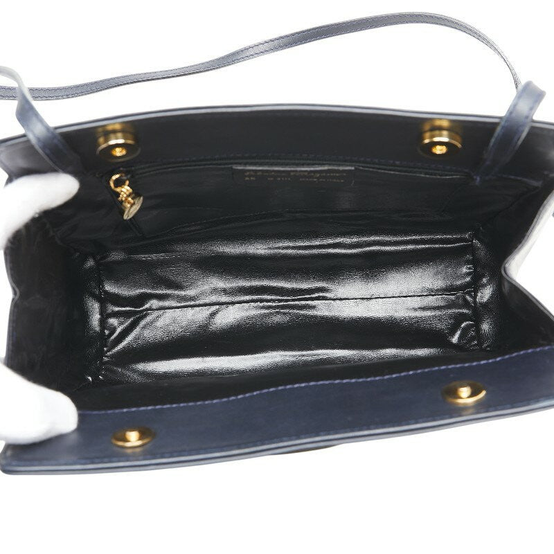 Salvatore Ferragamo VARA RIBBON Purse Shoulder bag Navy Authentic Used Women's