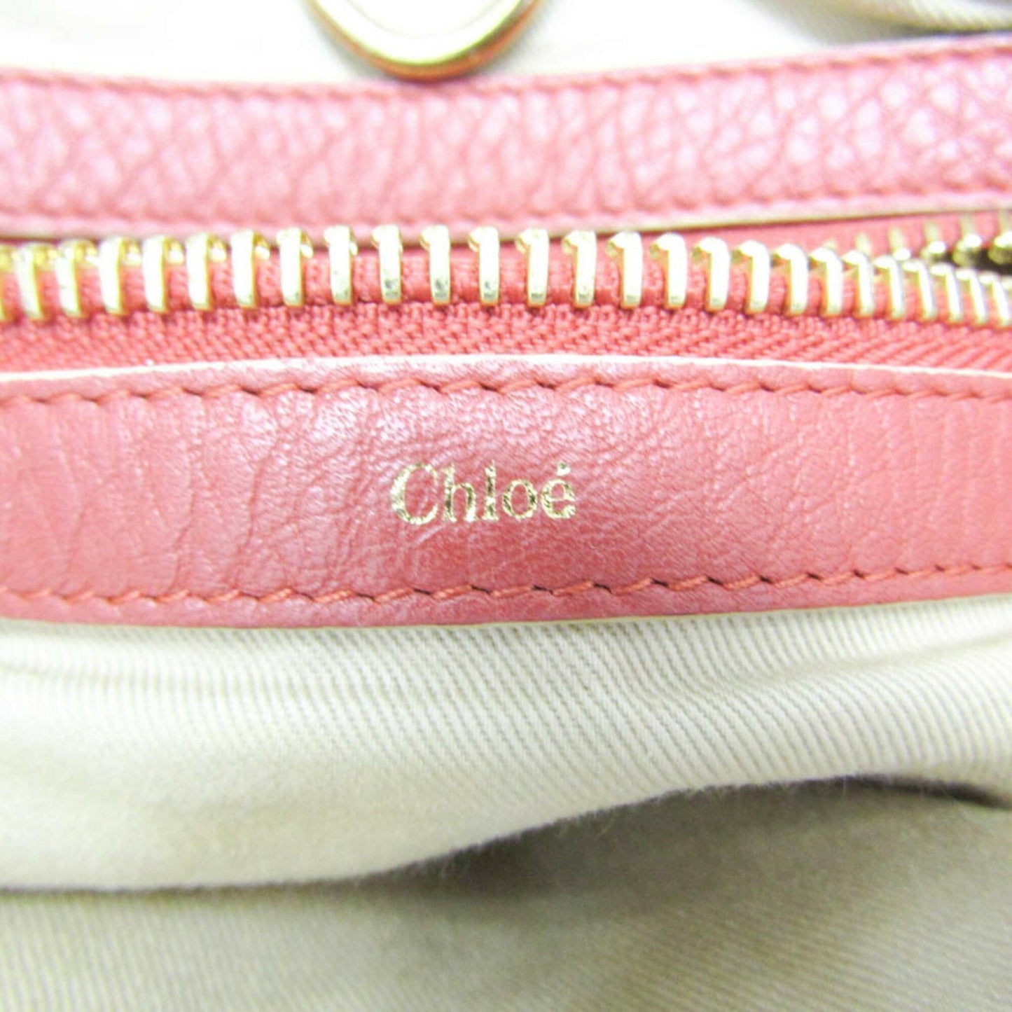 Chloe Hand Bag Tote Purse Leather Red Brown Authentic