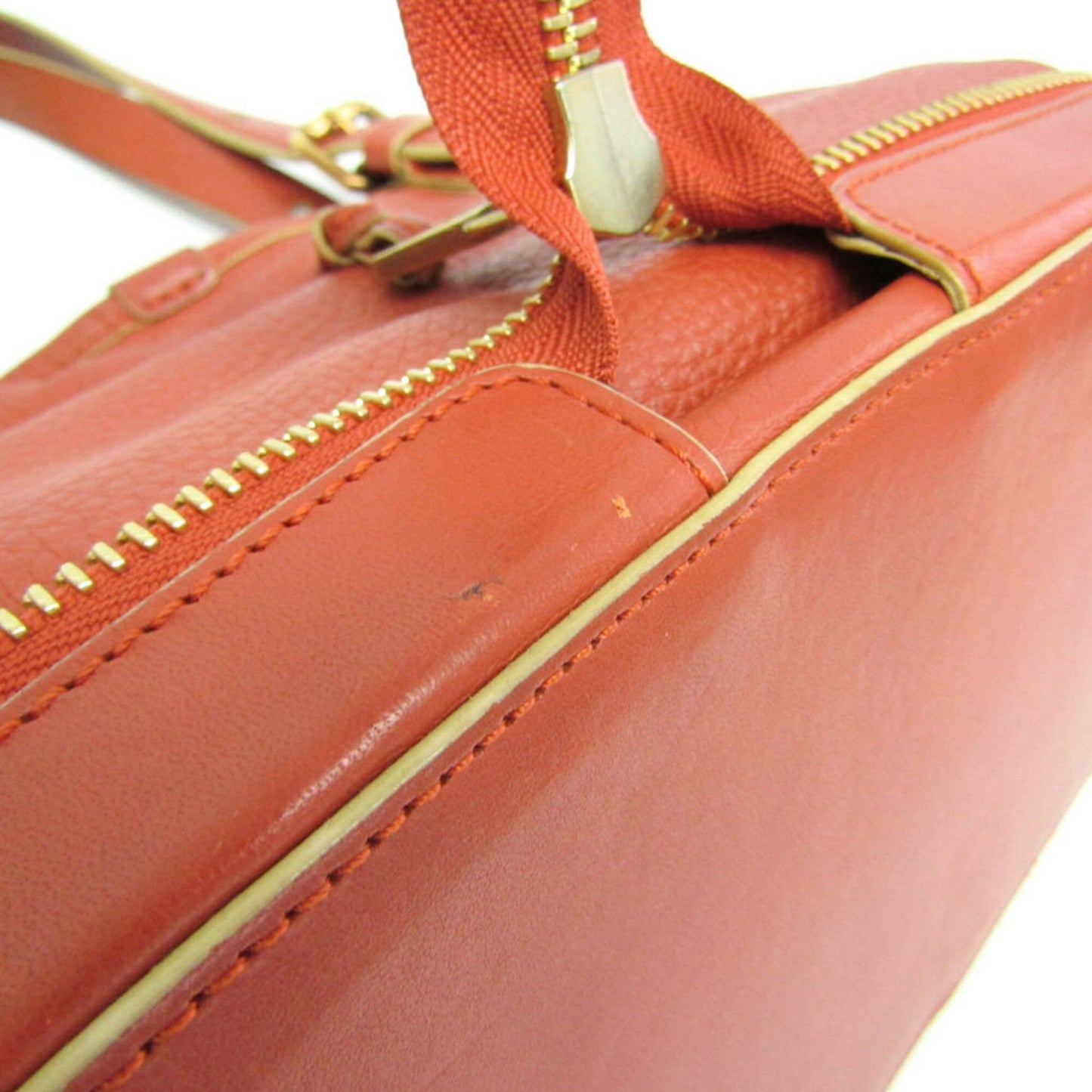 Chloe Hand Bag Tote Purse Leather Red Brown Authentic