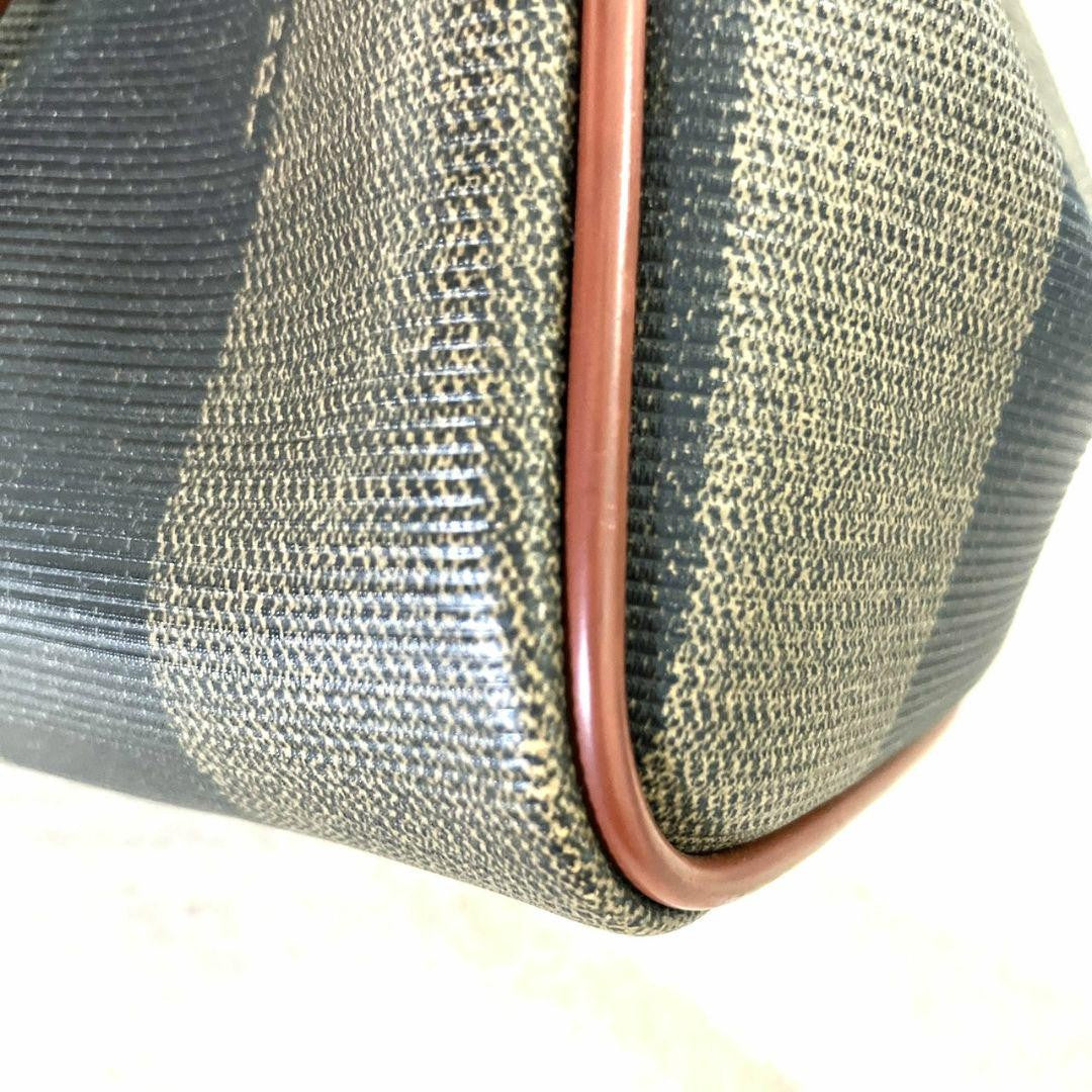 FENDI Shoulder Bag Purse FF Pecan PVC Authentic