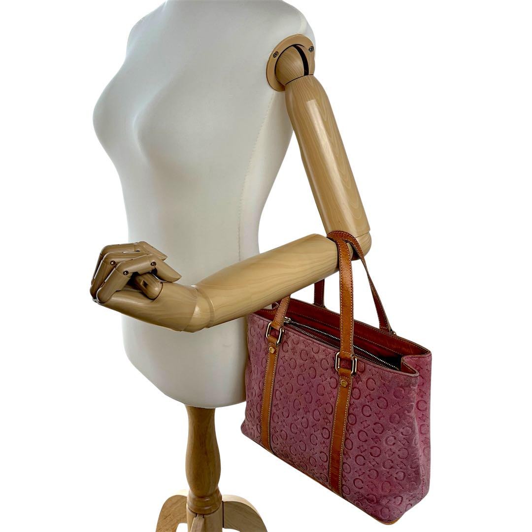CELINE handbag Tote Purse C Macadam Pink Authentic Used Women's