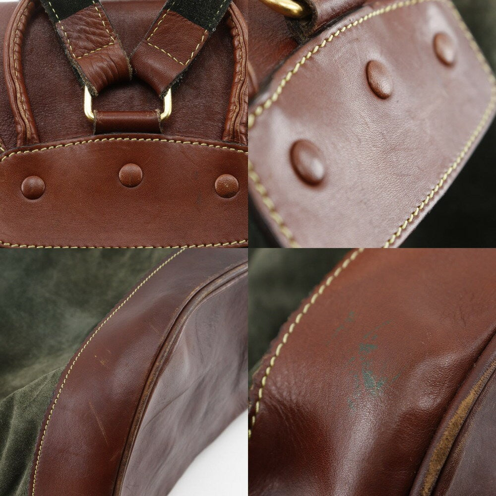 LOEWE Backpack Anagram Suede Green Authentic