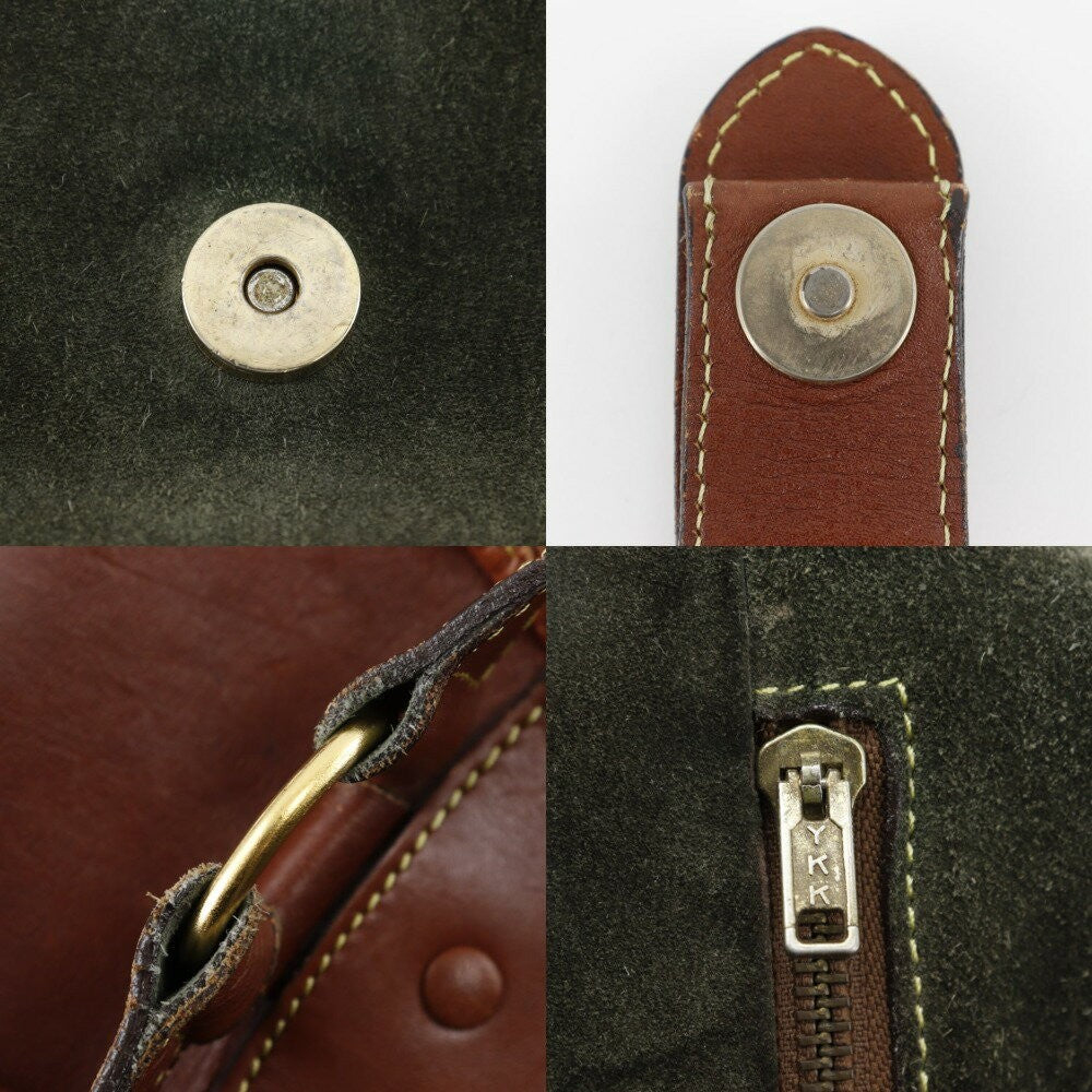 LOEWE Backpack Anagram Suede Green Authentic