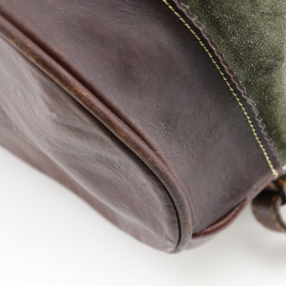 LOEWE Backpack Anagram Suede Green Authentic