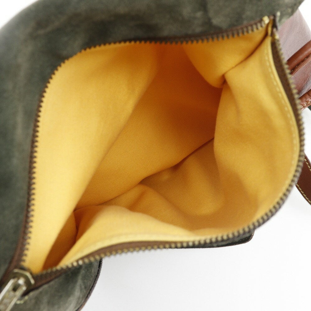 LOEWE Backpack Anagram Suede Green Authentic