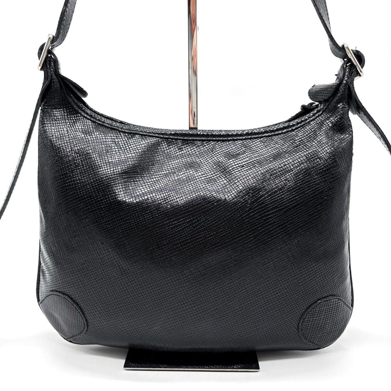 Longchamp Shoulder Bag Purse Black Authentic Leather