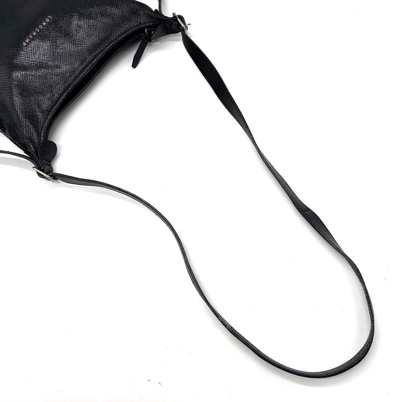 Longchamp Shoulder Bag Purse Black Authentic Leather