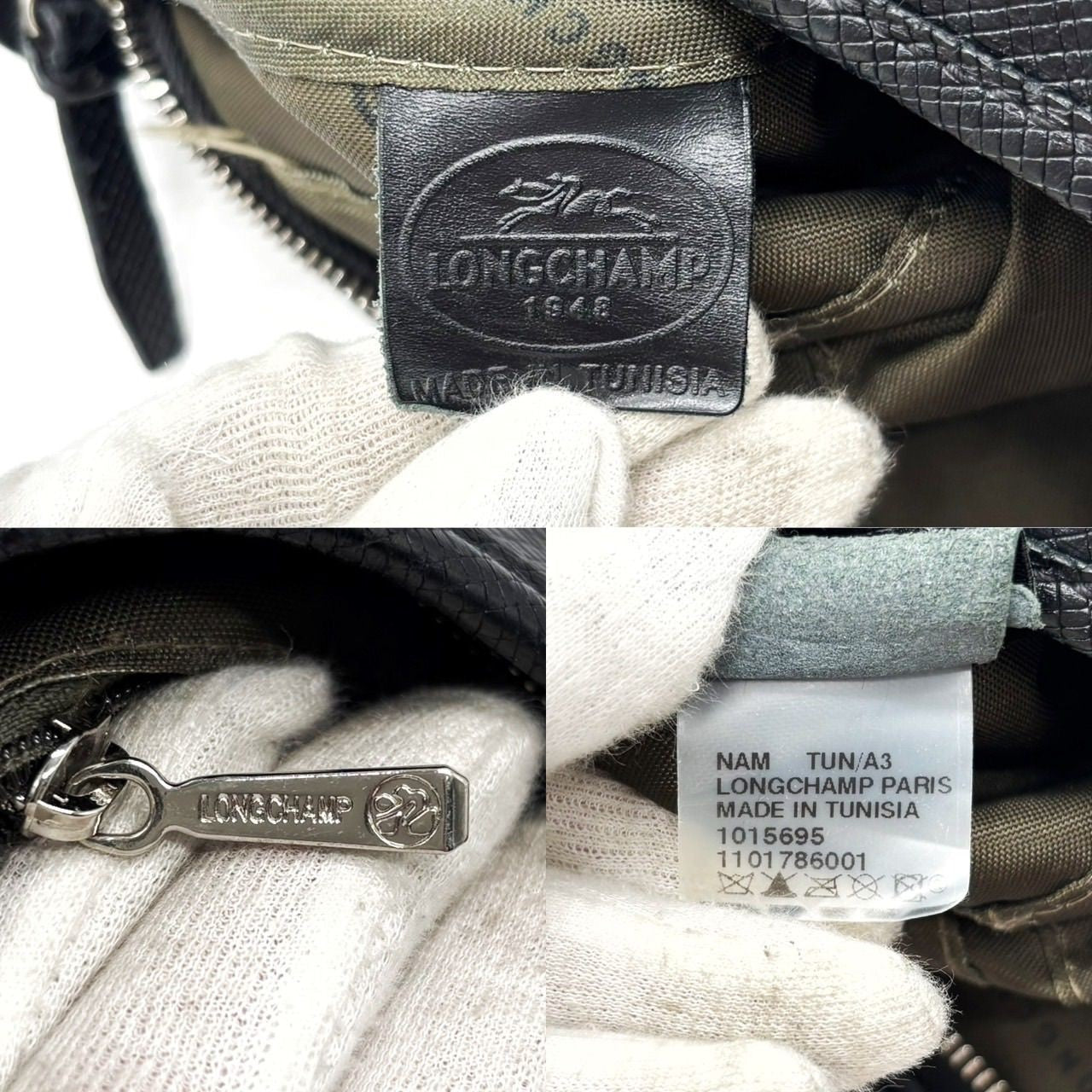 Longchamp Shoulder Bag Purse Black Authentic Leather