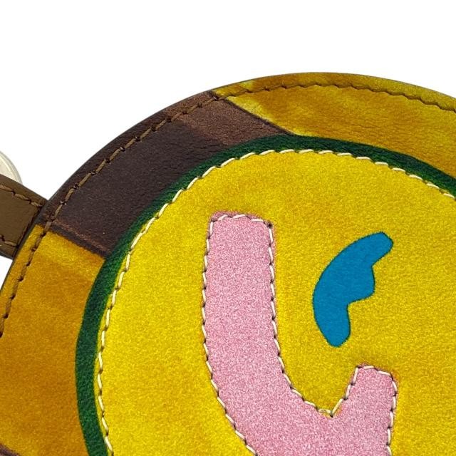 FENDI Bag Charm Key Holder Strap Leather Multicolor Authentic