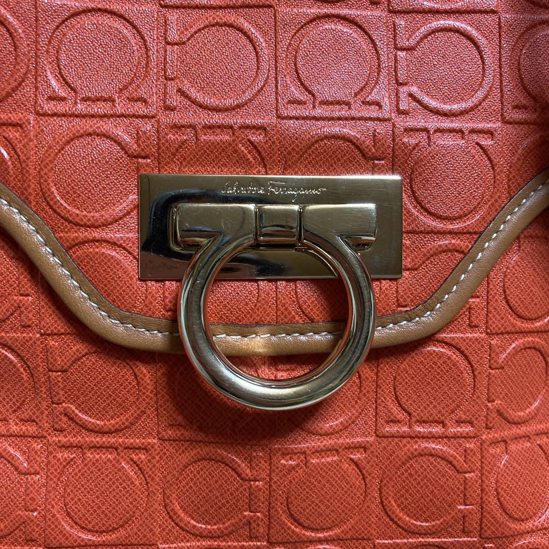 Salvatore Ferragamo Shoulder Bag Purse Gancini Authentic
