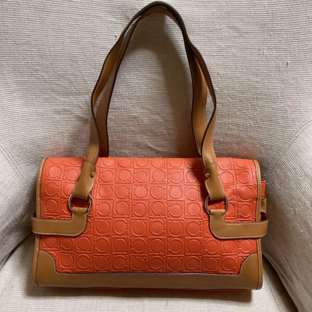 Salvatore Ferragamo Shoulder Bag Purse Gancini Authentic