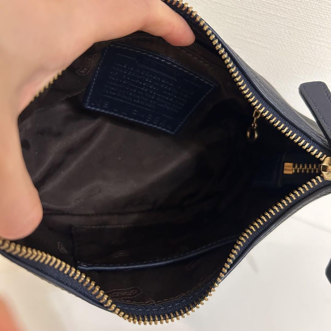 COACH Hand Bag Tote Purse Old 9844 Navy Authentic