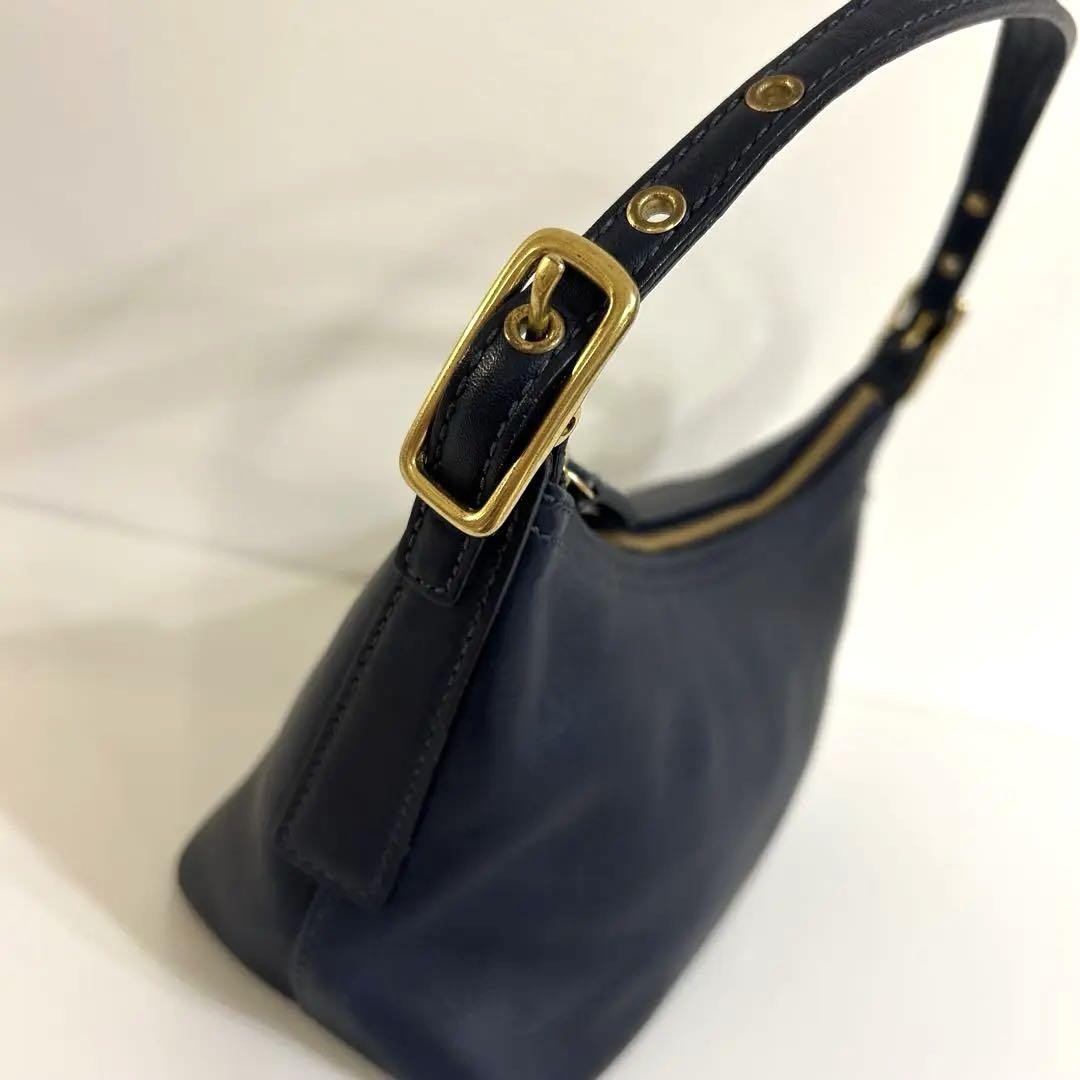 COACH Hand Bag Tote Purse Old 9844 Navy Authentic