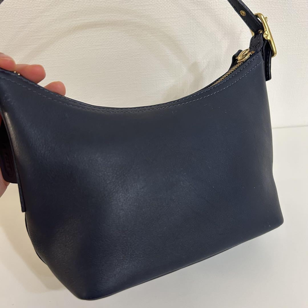 COACH Hand Bag Tote Purse Old 9844 Navy Authentic