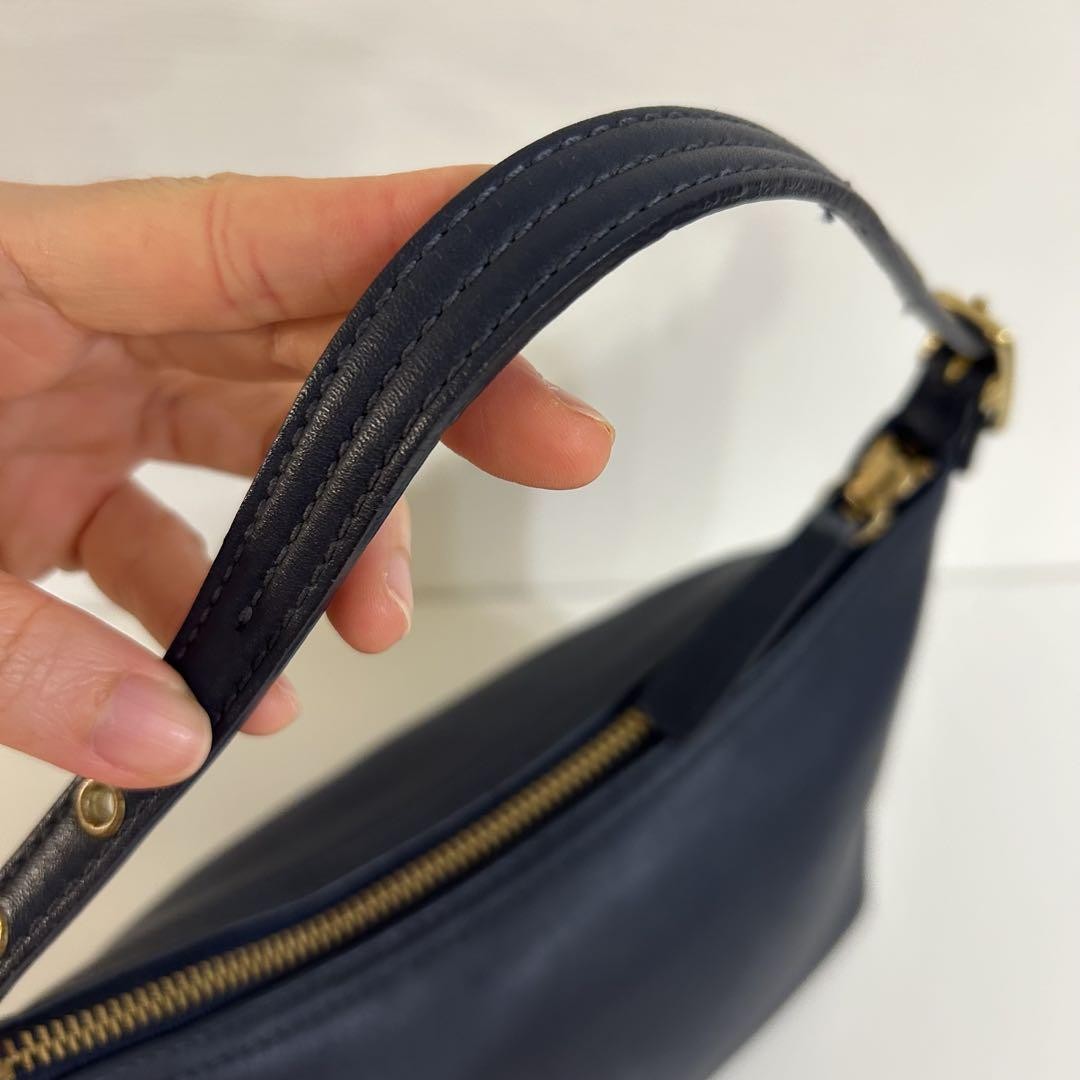 COACH Hand Bag Tote Purse Old 9844 Navy Authentic