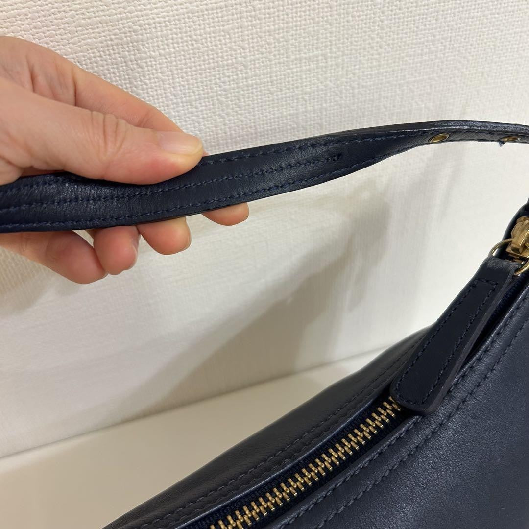 COACH Hand Bag Tote Purse Old 9844 Navy Authentic