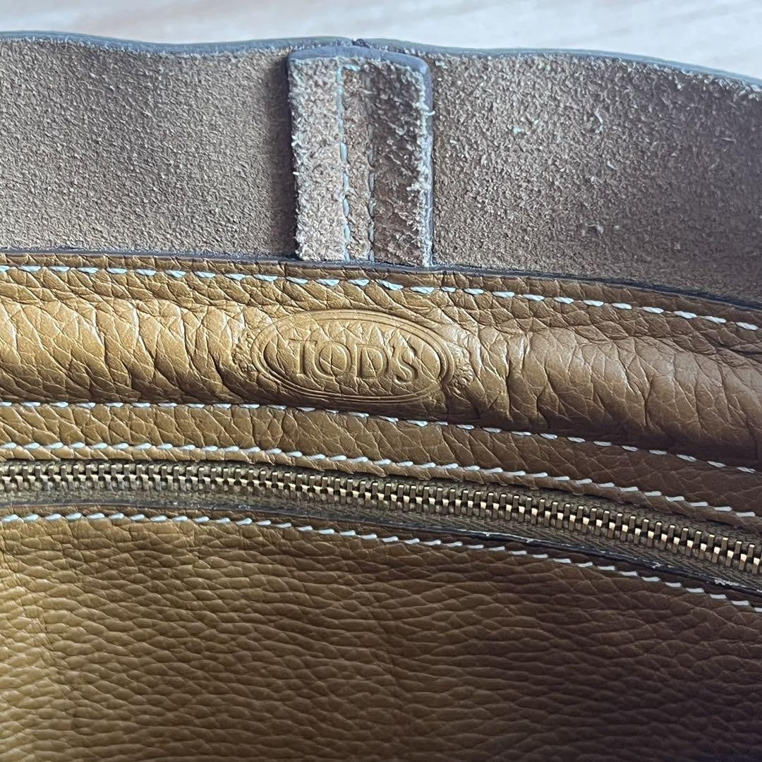 TOD'S Hand Bag Tote Purse D Bag Leather Brown Authentic