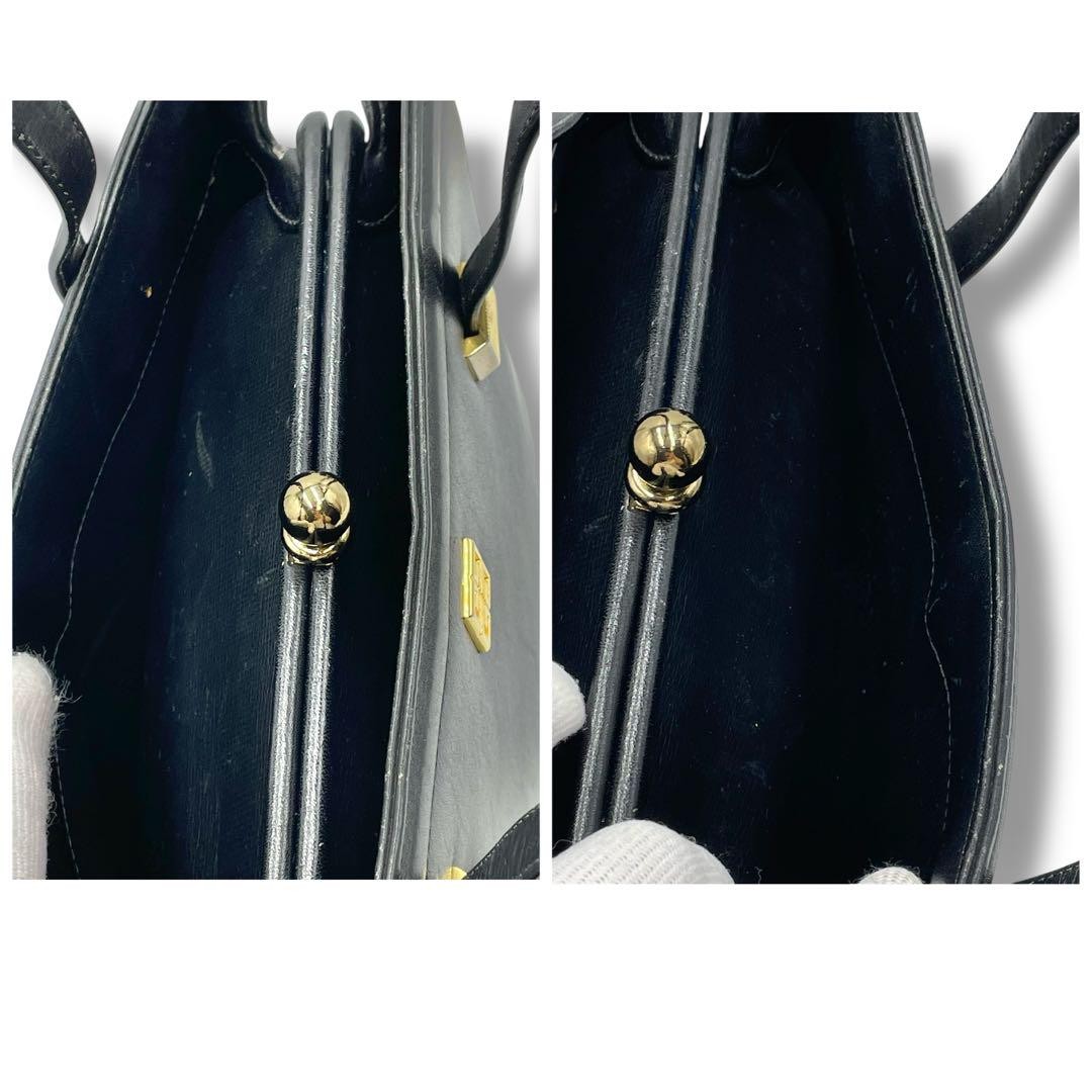 GIVENCHY Hand Bag Tote Purse 4G Black Leather Authentic