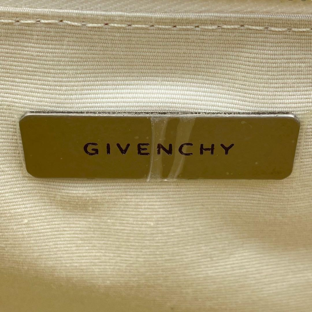 GIVENCHY Hand Bag Tote Purse Canvas Pink Beige Authentic