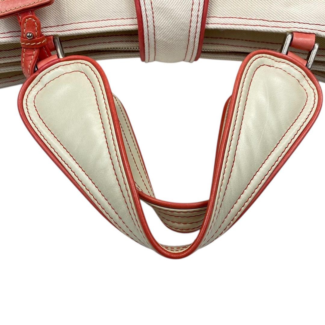 GIVENCHY Hand Bag Tote Purse Canvas Pink Beige Authentic