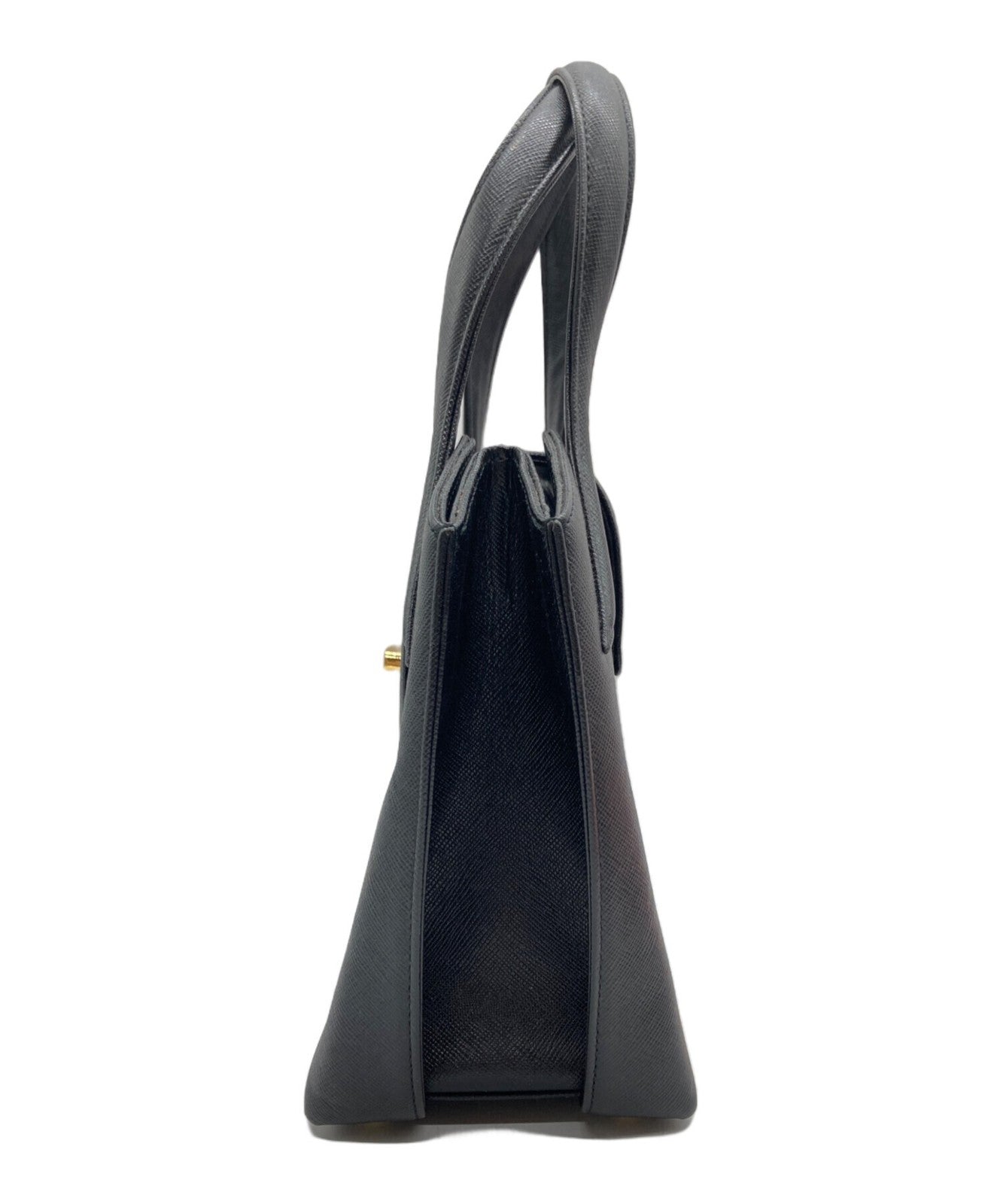 GIVENCHY Hand Bag Tote Purse OLD Turn Lock Black Authentic