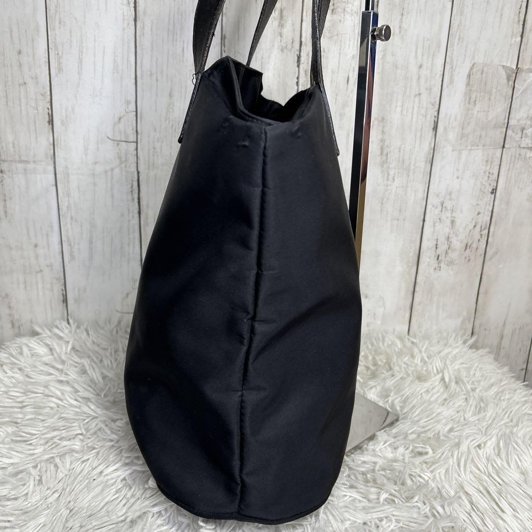 FENDI Hand Shoulder Bag Tote Purse FF Nylon Black Authentic