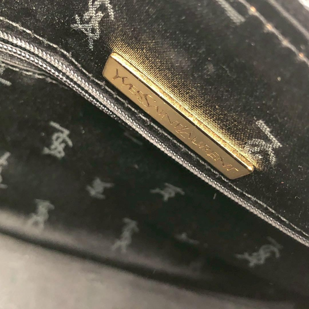 Saint Laurent Hand Bag Tote Purse Logo Leather Authentic