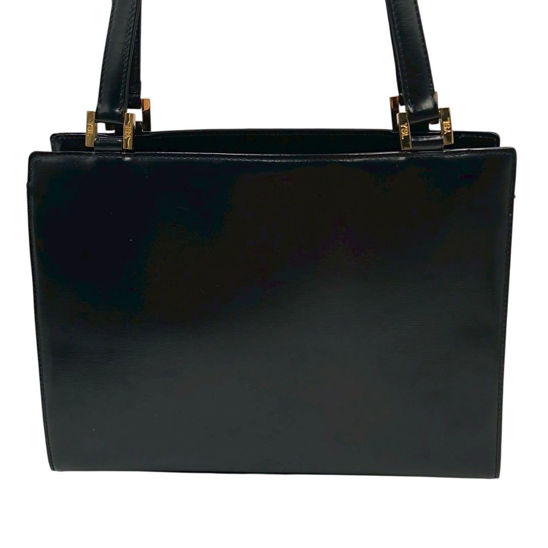 Saint Laurent Hand Bag Tote Purse Logo Leather Authentic