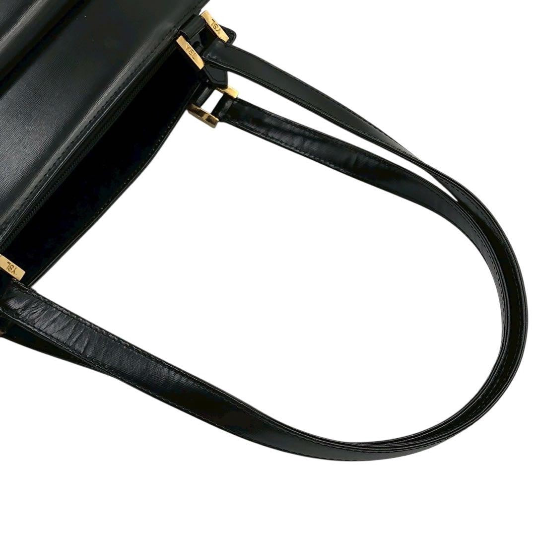 Saint Laurent Hand Bag Tote Purse Logo Leather Authentic