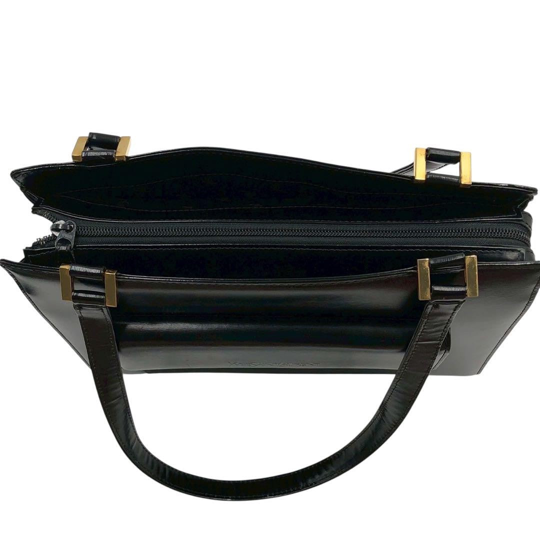 Saint Laurent Hand Bag Tote Purse Logo Leather Authentic