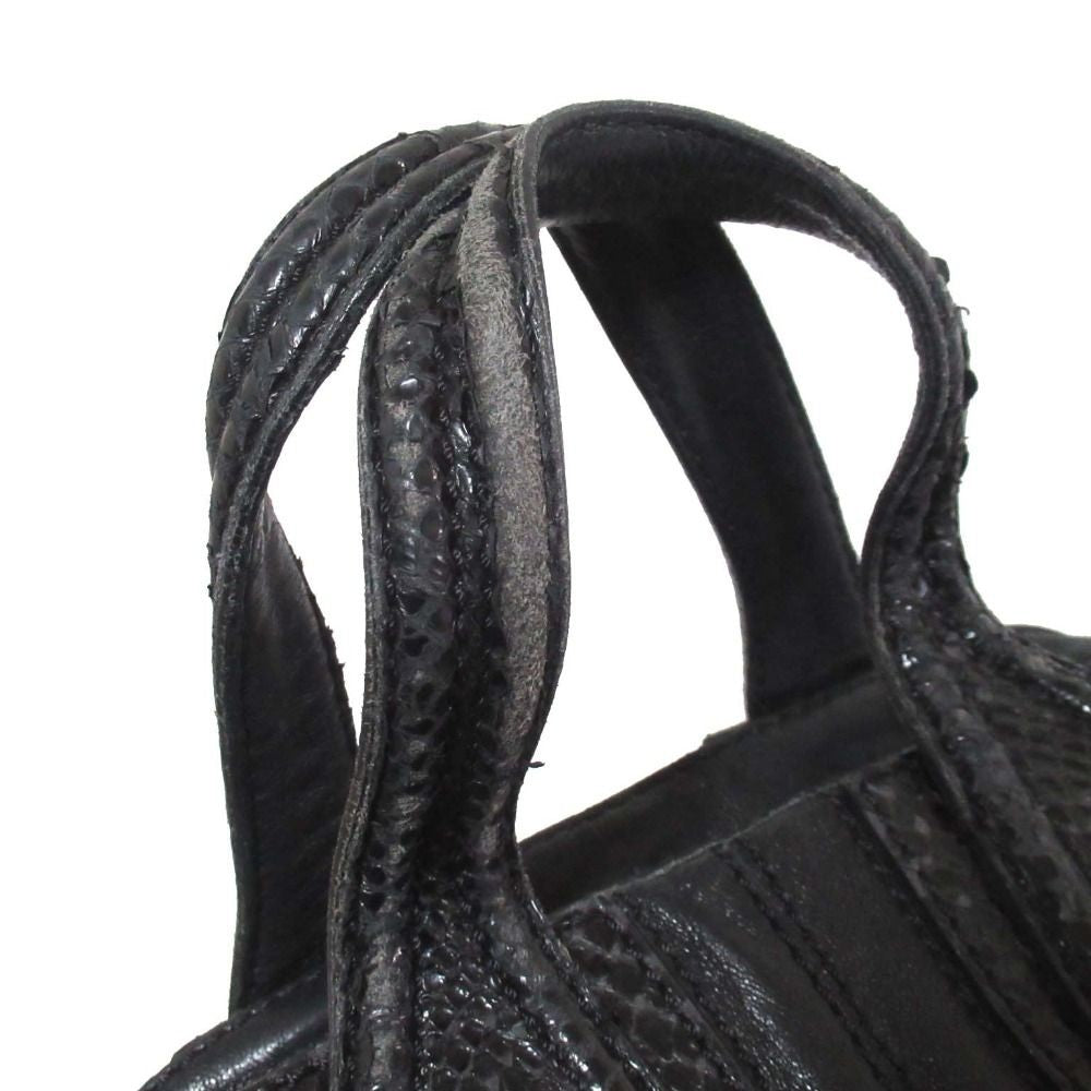 GIVENCHY Nightingale Bag Shoulder Hand Tote Purse Black Leather Vintage Auth