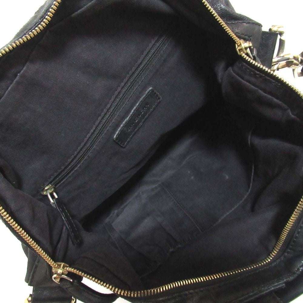 GIVENCHY Nightingale Bag Shoulder Hand Tote Purse Black Leather Vintage Auth