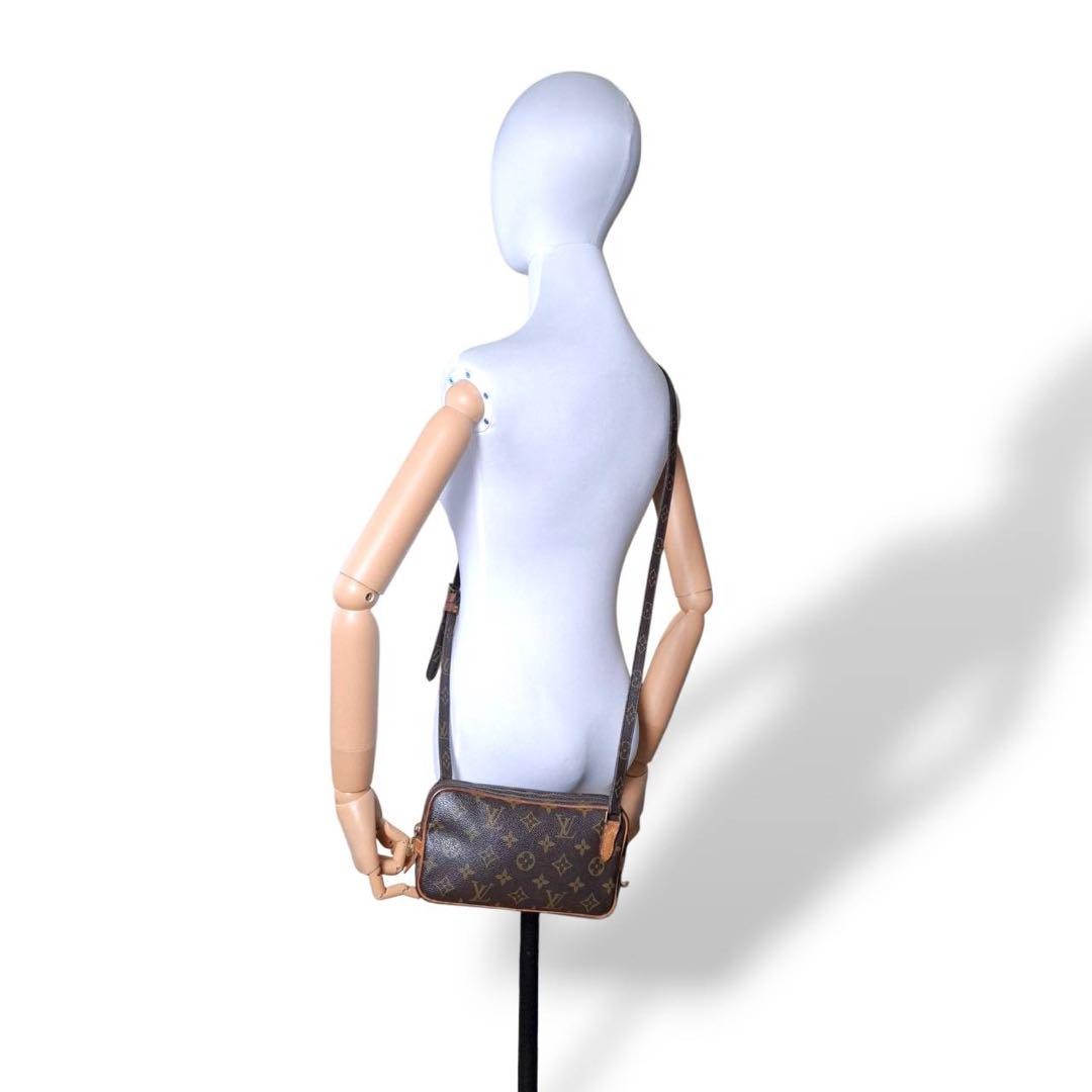 Louis Vuitton Shoulder Bag Purse Monogram M51828 PVC Leather Brown Beige