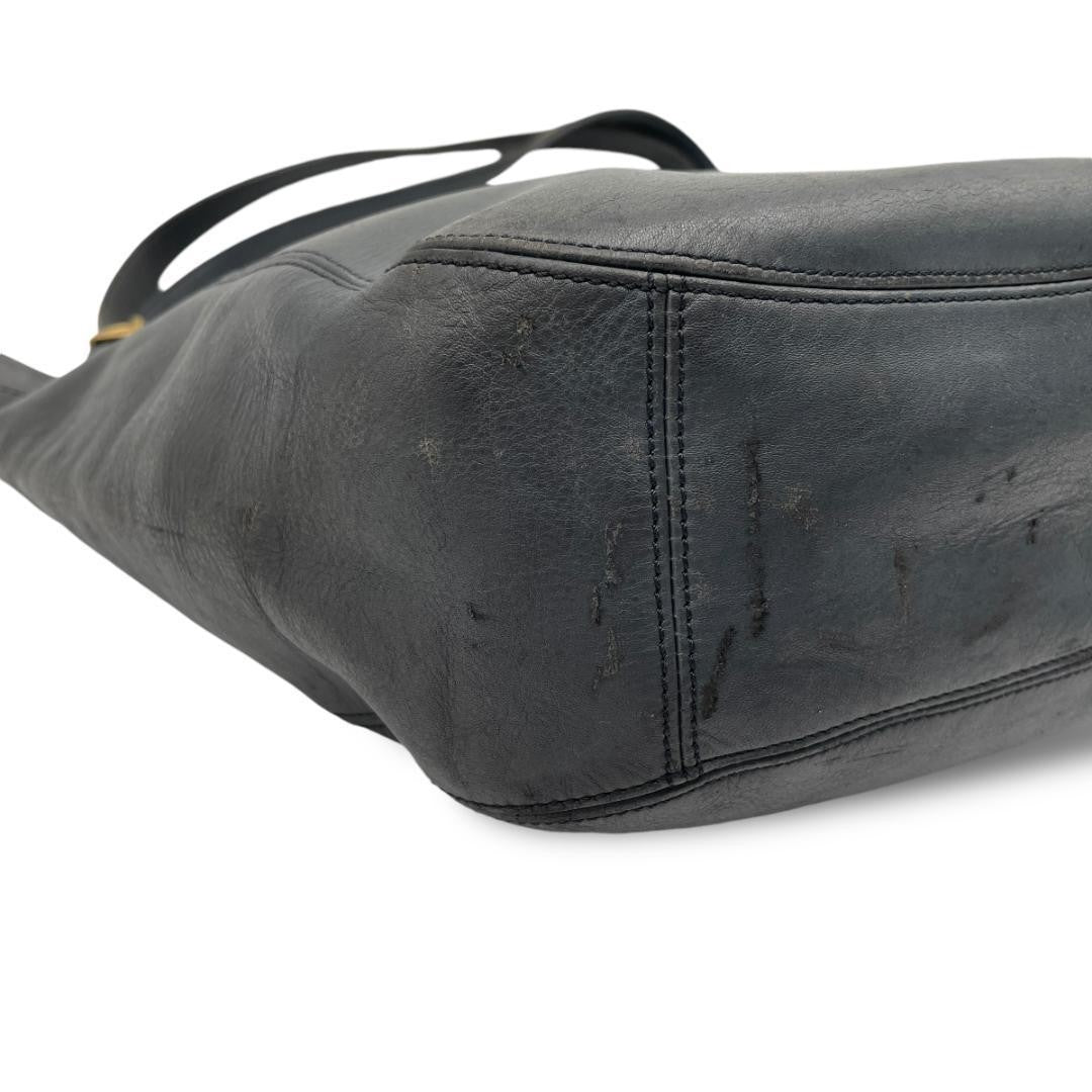 COACH Hand Bag Tote Purse Old 1949 Leather Dark Navy Authentic