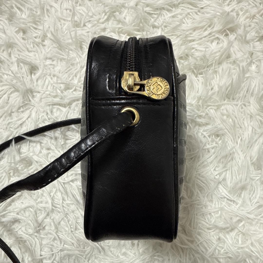Valentino Mini Shoulder Bag Purse V Logo Leather Black Authentic