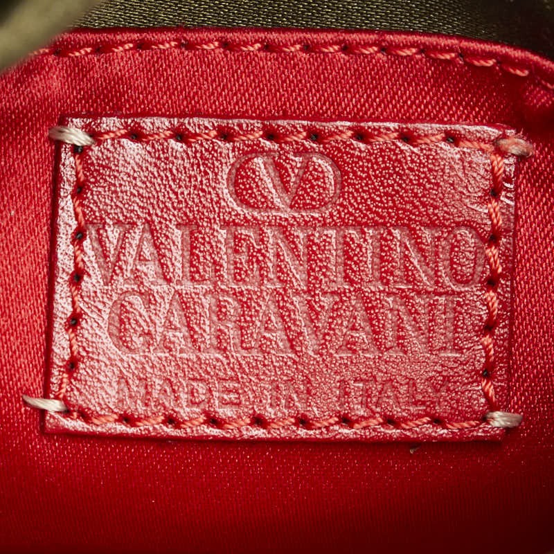 Valentino Mini Shoulder Bag Purse Flower Leather Red Authentic