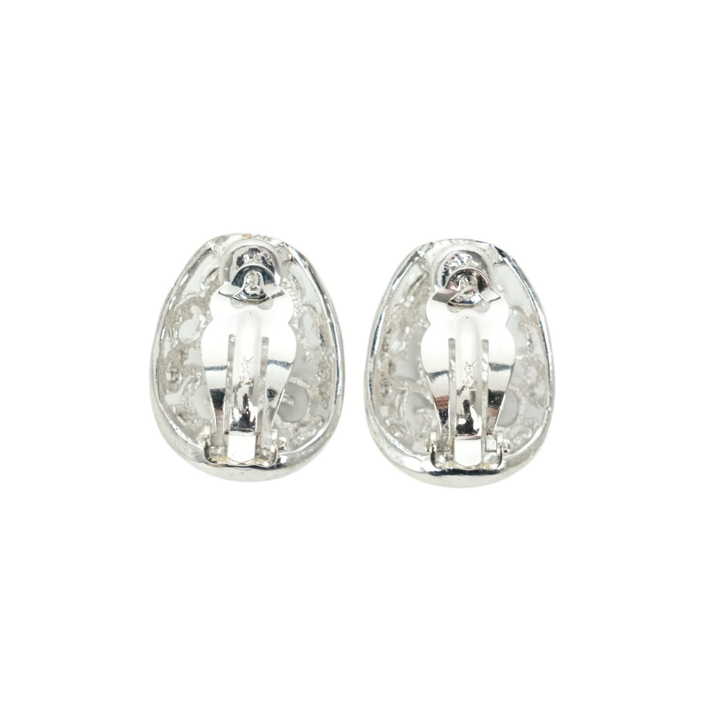 Saint Laurent Earrings YSL Cassandra Silver Authentic