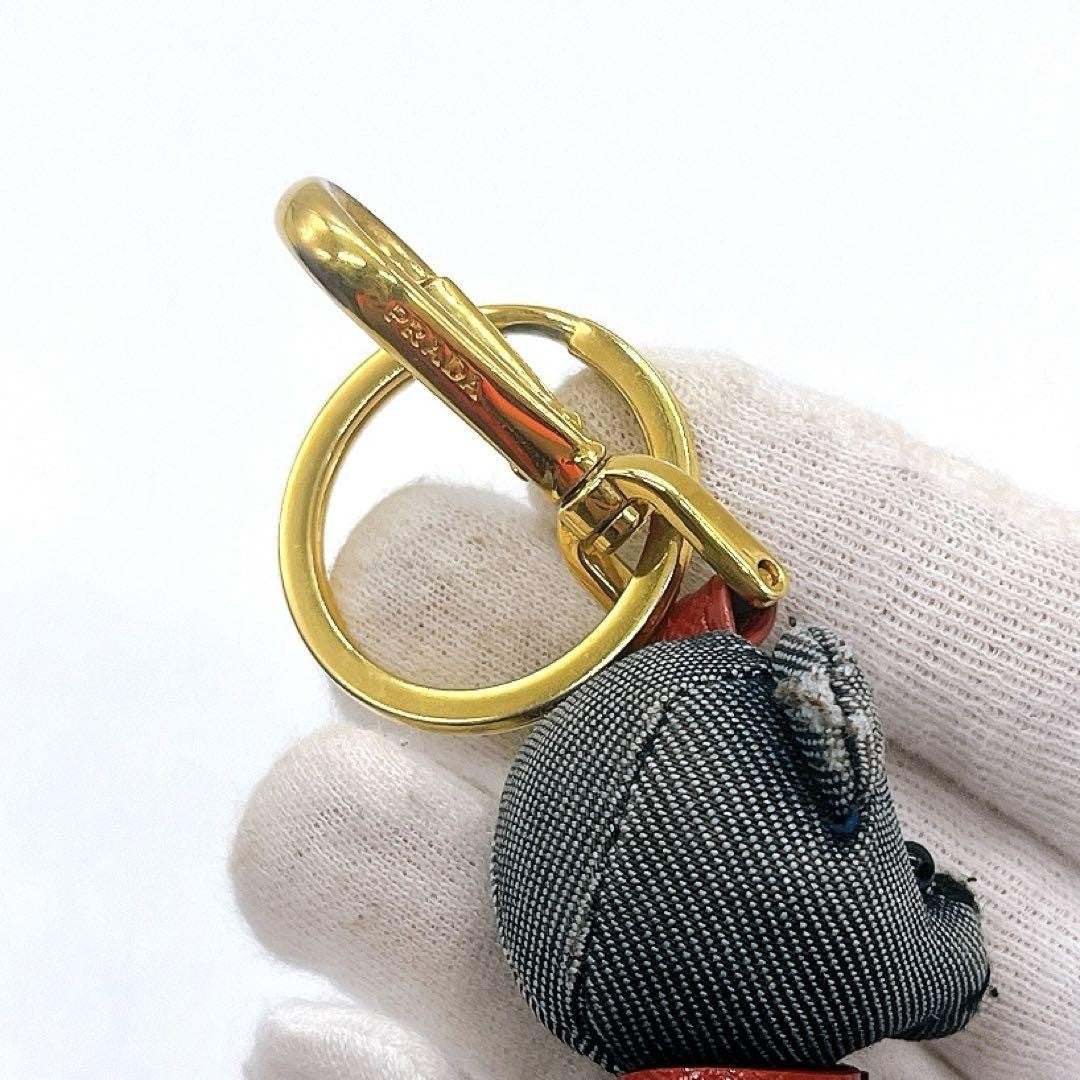 PRADA Key Ring Keychain Bag Charm JOHNNY Bear Authentic