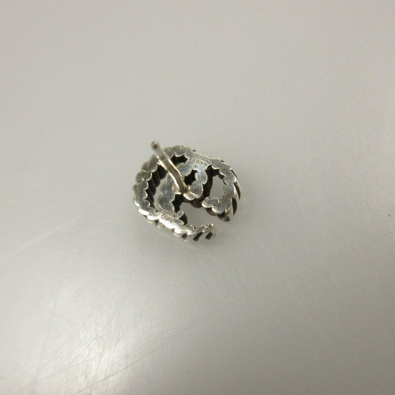 GUCCI Earrings Double G Silver Unisex Accessory Authentic
