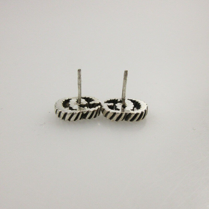 GUCCI Earrings Double G Silver Unisex Accessory Authentic