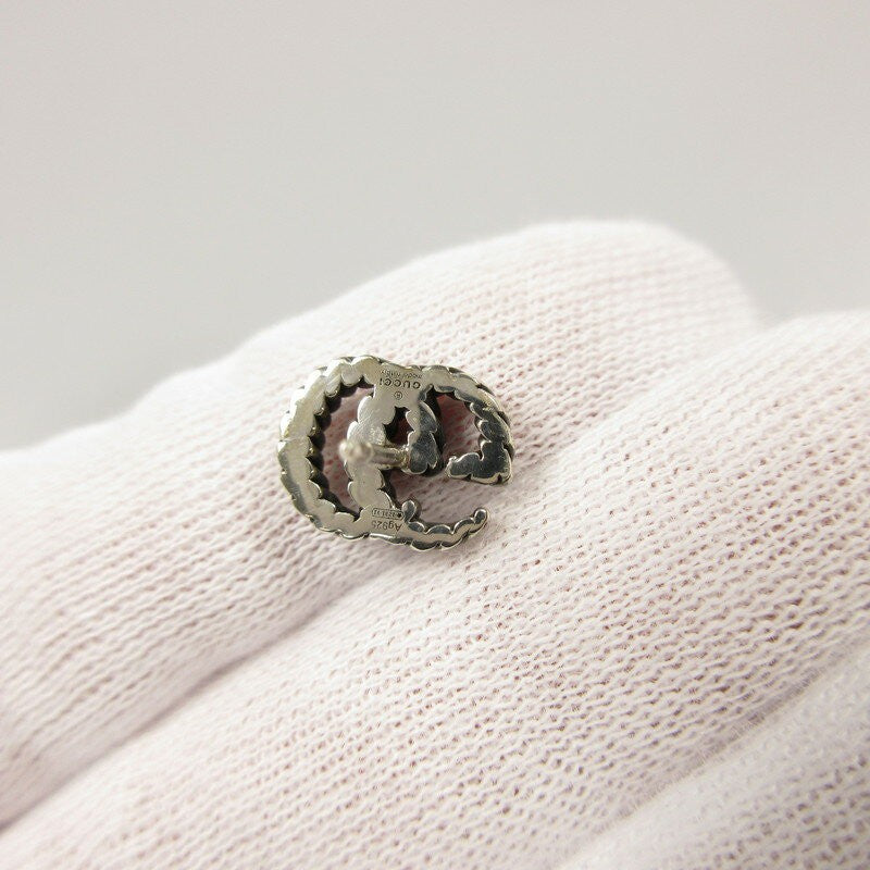 GUCCI Earrings Double G Silver Unisex Accessory Authentic