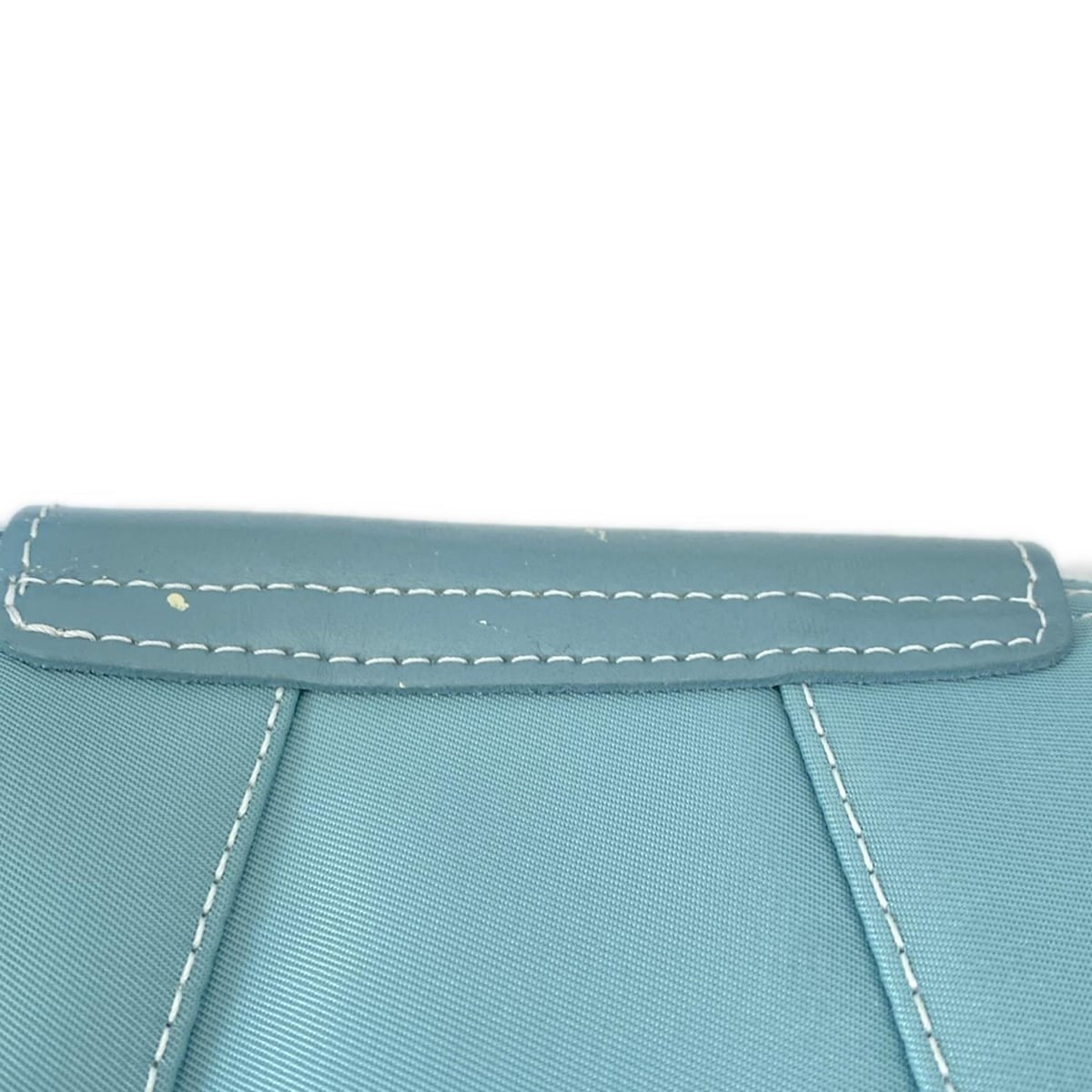 Longchamp handbag Purse light blue Nylon Leather Authentic Used Women's