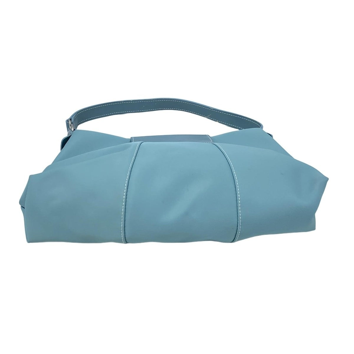 Longchamp handbag Purse light blue Nylon Leather Authentic Used Women's