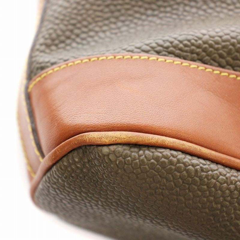 MULBERRY Shoulder Bag Purse PVC Leather Khaki Brown Authentic