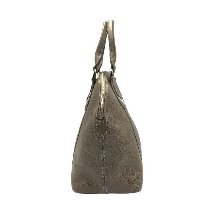 Longchamp handbag Tote Purse Brown Leather Authentic Women's Used
