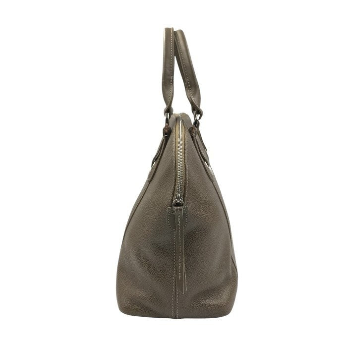 Longchamp handbag Tote Purse Brown Leather Authentic Women's Used