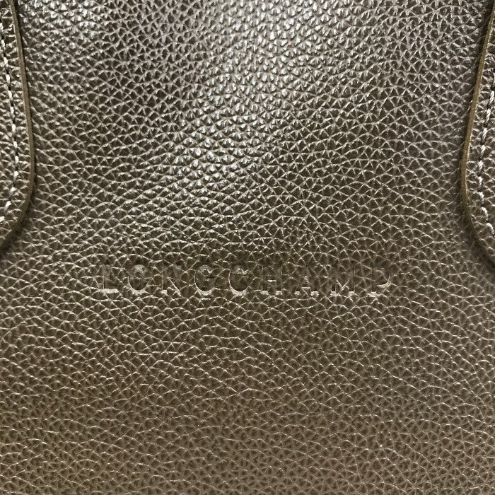 Longchamp handbag Tote Purse Brown Leather Authentic Women's Used