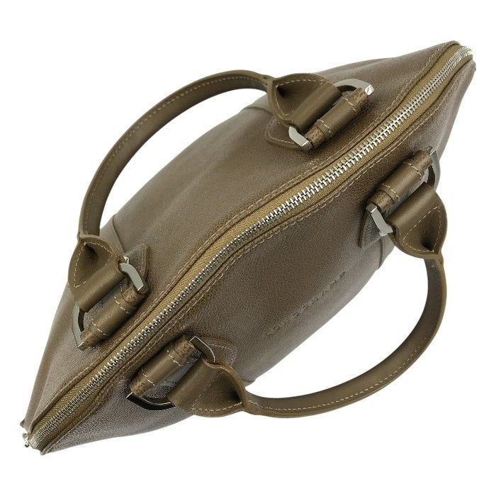 Longchamp handbag Tote Purse Brown Leather Authentic Women's Used