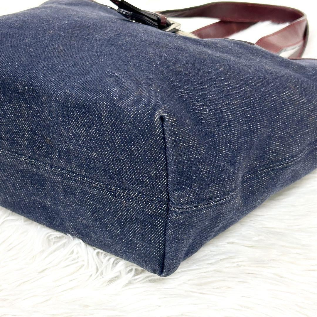 BURBERRY Hand Bag Tote Purse Canvas Leather Navy Bordeaux Authentic