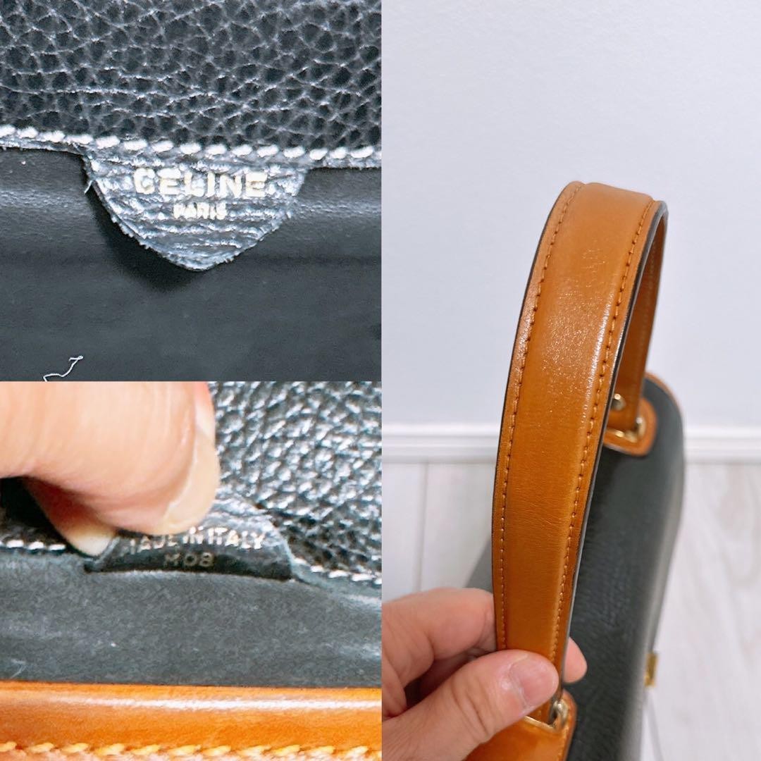 CELINE Hand Bag Tote Purse Leather Authentic